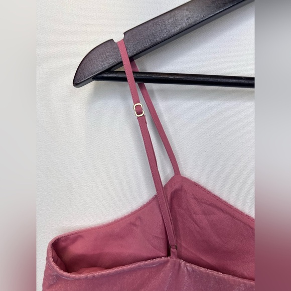 J Crew pink velvet peplum cami tank size 14 tall fully lined feminine elegant - Picture 10 of 10